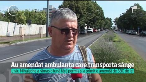 Un şofer de ambulanţă din Vaslui a rămas fără permis pentru că a depăşit pe linie continuă