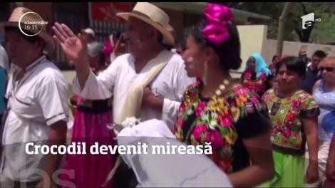 Un primar din Mexic și un crocodil și-au unit destinele, într-o ceremonie cu fast. Cum a arătat "mireasa", în ziua cea mare