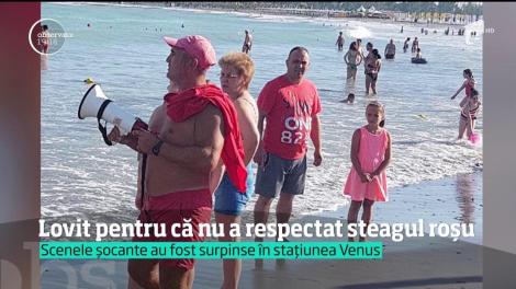 Scene șocante în stațiunea Venus. Un turist a fost lovit de salvamar pentru că nu a respectat steagul roșu!