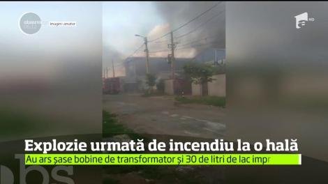 Momente de panică în Craiova! Incendiu puternic la o hală de transformatoare de curent electric