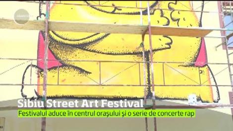Explozie de culori şi picturi spectaculoase la Sibiu Street Art Festival