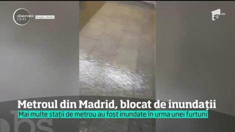 Metroul din Madrid, blocat de inundații