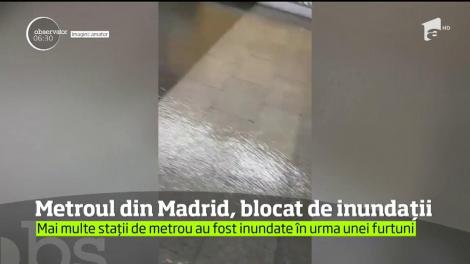O furtună violentă a creat haos în Madrid