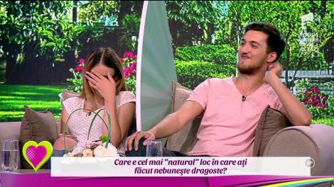 Runda "Dragoste şi alte nebunii": Care este cel mai "natural" loc în care aţi făcut nebuneşte dragoste? Andreea & Sebastian: "Noi am experimentat pe câmp"