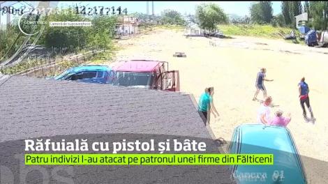 Răfuială cu pistol și bâte în curtea unei firme din Fălticeni