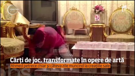 Cărți de joc, transformate în opere de artă