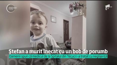 Anchetă penală după moartea unui copil sufocat cu un bob de porumb