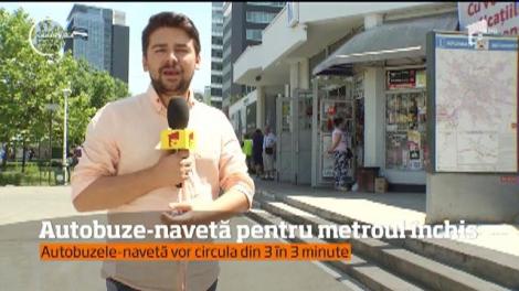 Se închide staţia de metrou Pipera. Oamenii au luat pe sus o mașină blocată pe șinele de tramvai