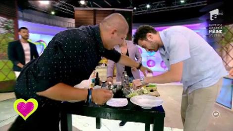Provocare de zile mari pentru cei trei chefi! Octavian Manole, Gianny Bănuță și Cristian Șerb pregătesc pe loc câte o salată pentru soțiile lor