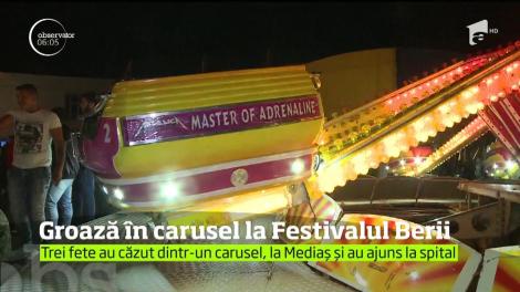 Distracţia s-a transformat în coşmar! Trei adolescente au căzut dintr-un carusel la Festivalul Berii din Mediaş