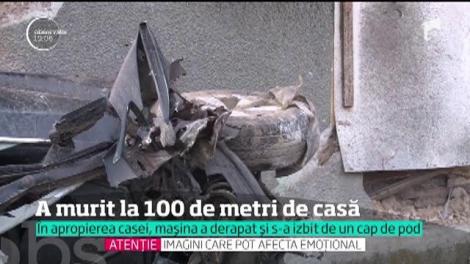 O tânără din Mehedinţi a murit la 100 de metri de casă după ce mașina iubitului ei a derapat și s-a izbit de un cap de pod