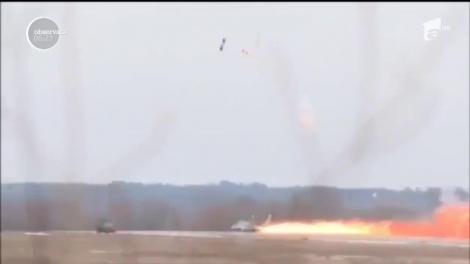Un pilot belarus s-a ejectat înaintea decolării, deoarece avionul luase foc