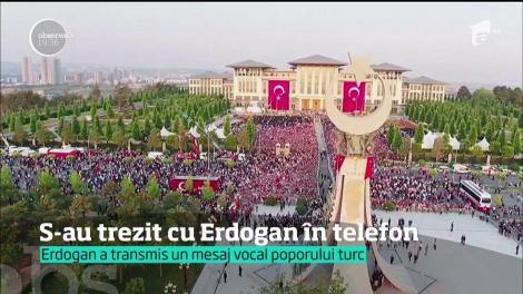 Erdogan a transmis un mesaj vocal poporului turc