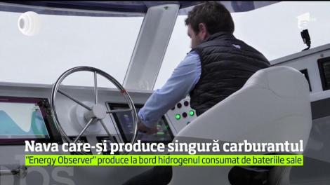 Nava "Energy Observer" produce la bord hidrogenul consumat de bateriile sale