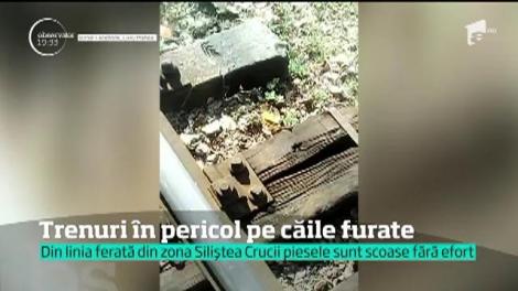 Căile Ferate Române au devenit căile furate! Pe o şină din Dolj şuruburile pot fi scoase cu mâna! Trenurile riscă să deraieze în orice moment