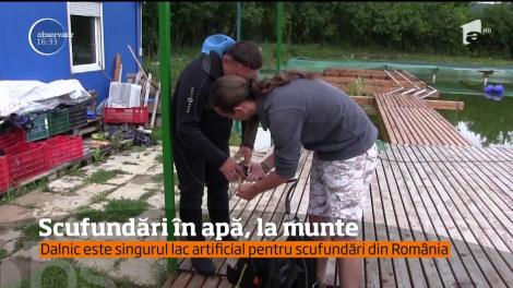 Singurul lac artificial pentru scufundări din România, la munte