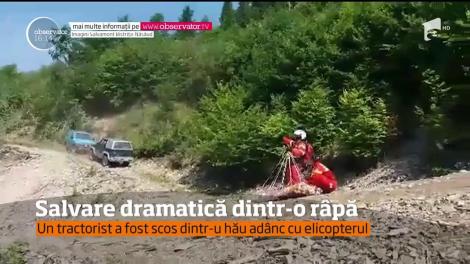 Salvare dramatică dintr-o râpă