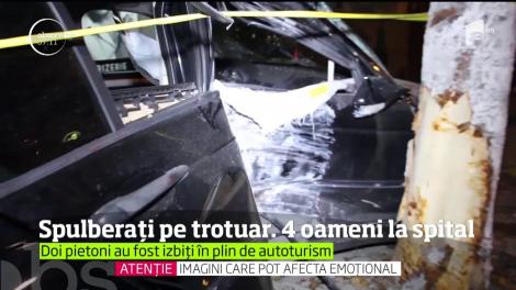 Un bolid scăpat de sub control a spulberat, pe trotuar, doi pietoni, în Buzău