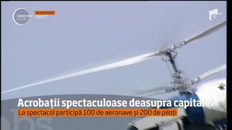 A început spectacolul pe cerul Capitalei! Peste 100 de avioane se întrec în acrobaţii la cel mai mare show aerian din România