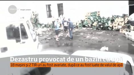 Ruperea unui bazin de o mie de metri cubi de apă a provocat un dezastru la Tecuci