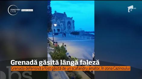 A fost panică pe faleza din Constanţa! Un scafandru amator a descoperit o grenadă în apa mării
