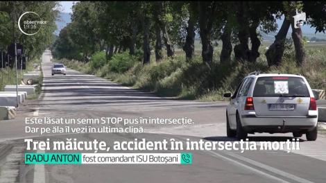 Trei călugăriţe din Botoşani au spulberat cu maşina o familie întreagă, noaptea, într-o intersecţie nesemnalizată. O fetiţă şi bunicii ei au fost răniţi