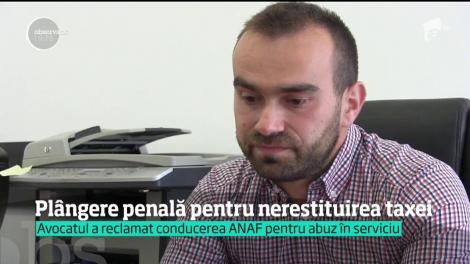 Plângere penală pentru nerestituirea taxei