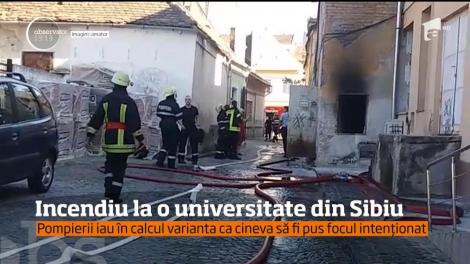 Foc la Universitatea "Lucian Blaga" din Sibiu!