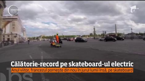 Francezul Fabrice Gropaiz a parcurs 3000 de kilometri într-o lună pe un skateboard electric