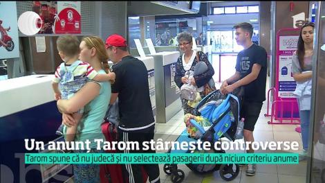 Compania Tarom este acuzată de idei învechite şi de sexism