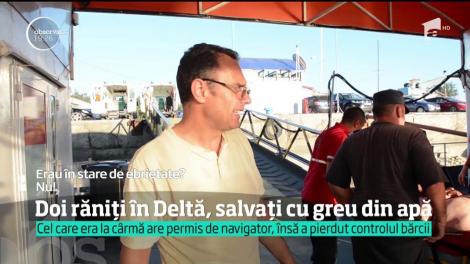 Doi răniți în Deltă, salvați cu greu din apă