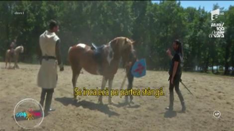 Povești cu cavaleri și prințese la Gashka Mare! Dorian Popa și Theo Rose iau lecții de echitație