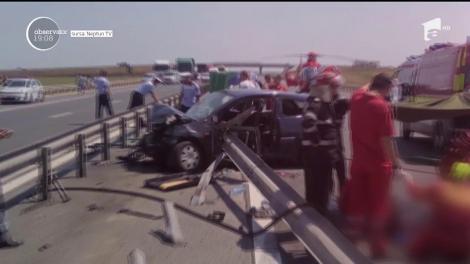 Accident terifiant pe Autostrada A4, Ovidiu-Agigea. Doi părinți au ajuns în spital cu picioarele retezate