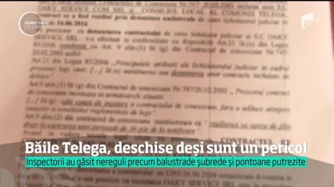 Băile Telega, deschise deși sunt un pericol