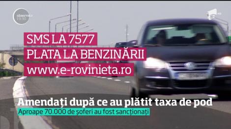 Șoferi amendați după ce au plătit taxa de pod prin sms