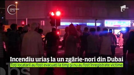 Incendiu de proporţii într-un zgârie-nori din Dubai