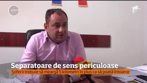 Separatore de sens. fără niciun sens! Le găsim pe DN1 în judeţul Cluj