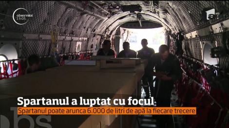 Armata a trimis, în premieră, avionul Spartan la incendiul de pădure din Mehedinţi