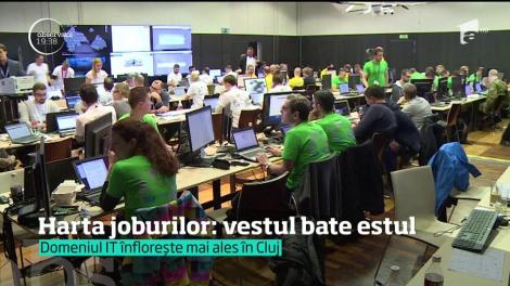 Harta joburilor: vestul bate estul