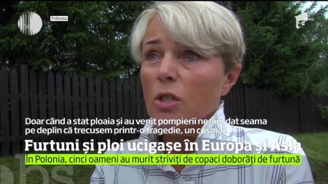 Furtuni și ploi ucigașe în Europa și Asia