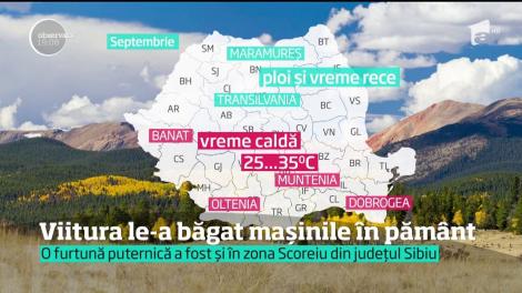 O viitură a băgat în pământ maşinile a doi turişti, la Rânca