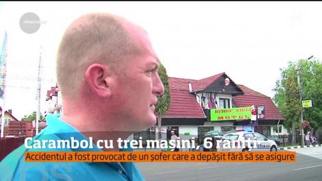 Şase oameni, printre care şi un copil, au fost răniţi într-un carambol cu trei maşini, într-o comună din Mureş