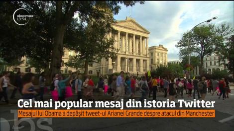 Barack Obama, cel mai popular mesaj din istoria Twitter