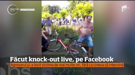 Făcut knock-out live, pe Facebook! Agresorul și-a lovit victima de mai multe ori, fără ca cineva să intervină