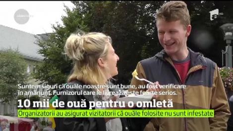 Omletă uriaşă la un festival desfăşurat într-un oraş din estul Belgiei