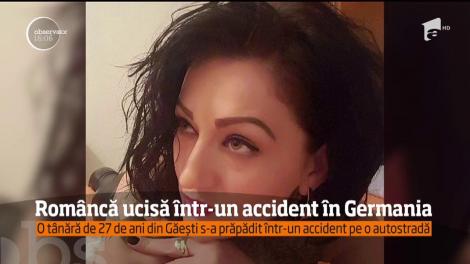 Româncă ucisă într-un accident în Germania