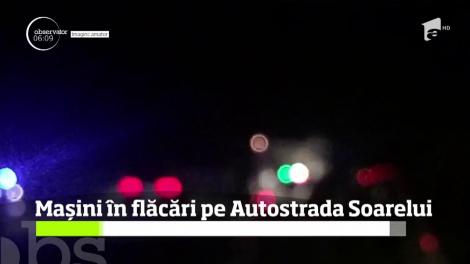 Momente de panică pe Autostrada Soarelui, după ce două maşini au luat foc, la interval de două ore