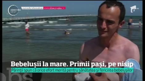 Primii pași, pe nisip. Briza mării, bucuria bebeluşilor