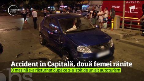 Accident grav în Capitală. Impactul a fost atât de puternic încât o femeie a sărit pe geam