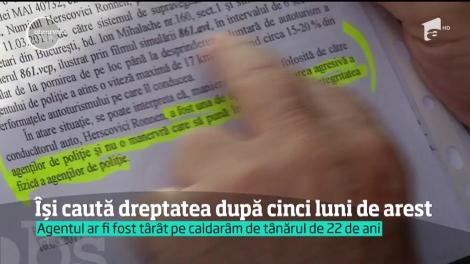 Tânărul care s-a baricadat în maşină, după ce ar fi târât un poliţist pe bulevardul Mihalache din Capitală, îşi caută dreptatea după cinci luni de arest